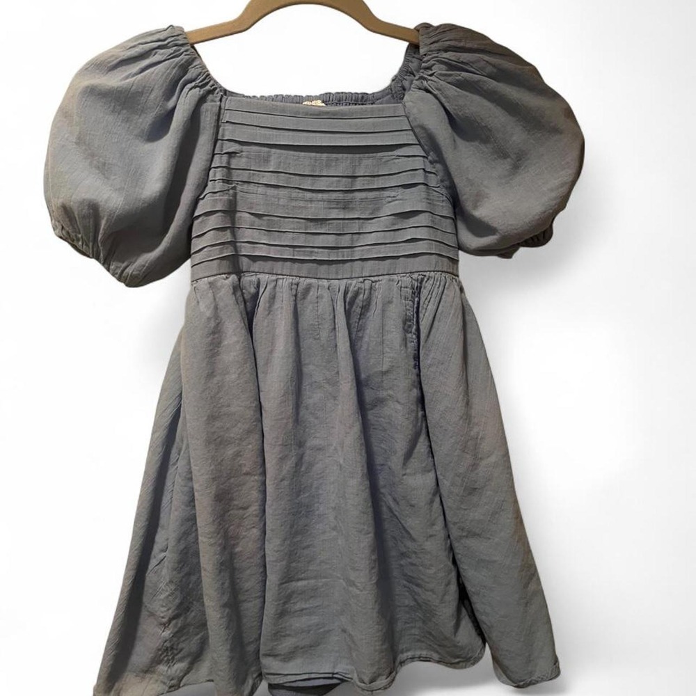 Abercrombie & Fitch kids blue dress with puffy sleeves and smocked bodice